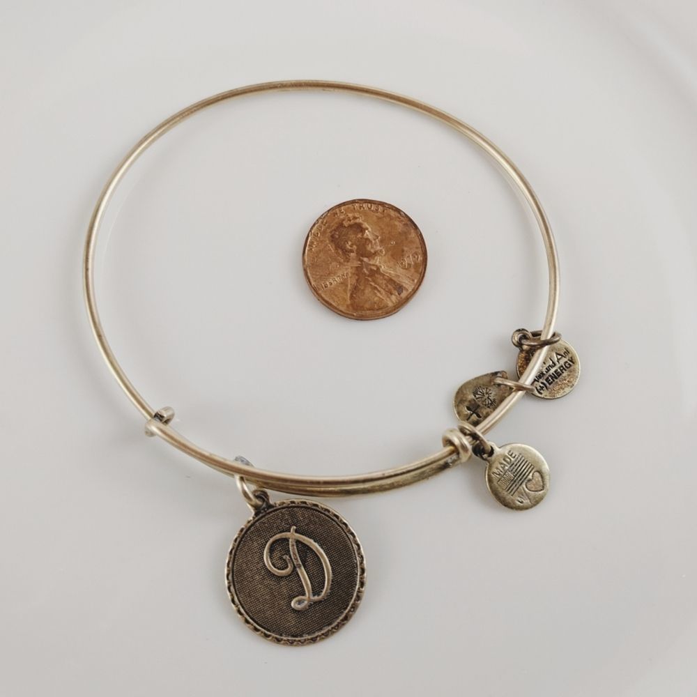 Alex And Ani Rafaelian Gold Initial D Bracelet
